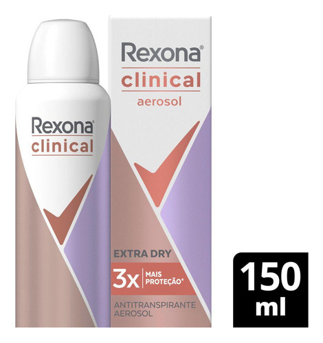 Desodorante Rexona Clinical Antitranspirante Feminino Extra Dry 150ml