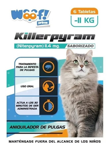 Pastillas Anti Pulgas Killerpyram Para Gatos 6 Tabletas 