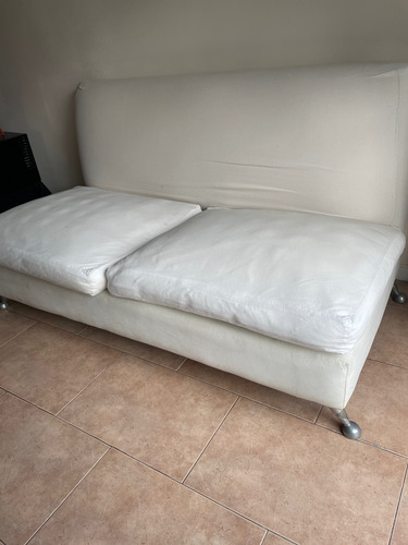 Sillón 2 Cuerpos Crema Liso (Usado)