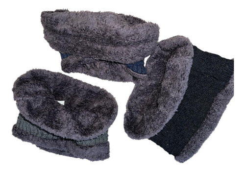 Cuellito Niños Piel Lana Abrigo Termico Nieve Ski Jeans710 Negro Liso Unico