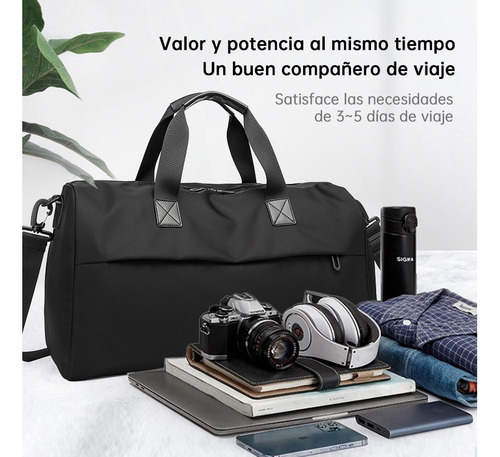 Maleta Gran Capacidad Deportivas Bolsa Gym Viaje Mochila Negro Lisa