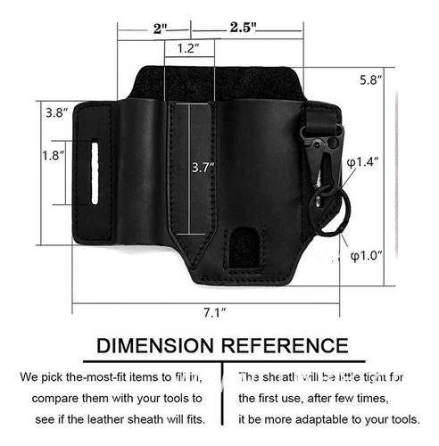 Bolso de herramientas Genérica Multitool tool holder waist tool holder belt keychain knife case leatherman tactical knife negro