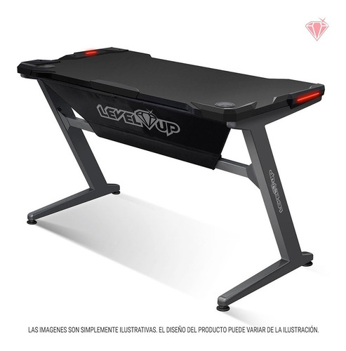 Imagen 1 de 6 de Escritorio Mesa Gamer Level Up Escritorio Pc Luces Led