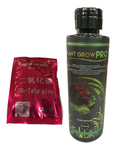 Plant Grow Pro 120ml Fertilizante + 12 Pastilhas Co2 Plantas