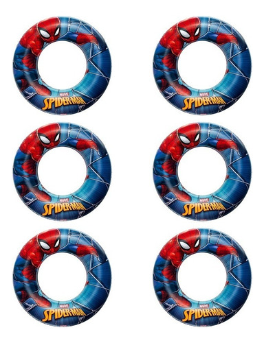 Salvavidas Inflable Infantil Dona De Spider Man Mayoreo 6 Pz