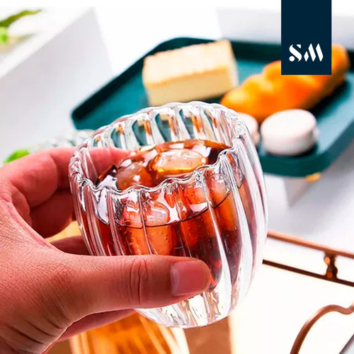 Set De 2 Vasos Pocillos 150ml Taza Hudson Doble Vidrio Cafe