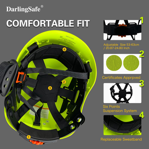 Casco De Seguridad Construcción Con Visera Ansi Isea Z89.1 Ds-a8-visera Tintada Verde