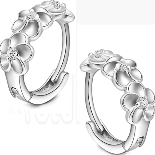 Aros Plata 925 Pendientes Mujer Flor Regalo Joya Argolla