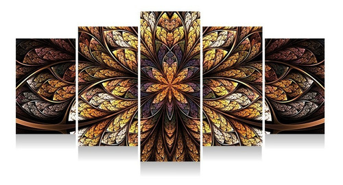 Quadro Decorativo 129x63 Sala Quarto Flor Simétrica Design
