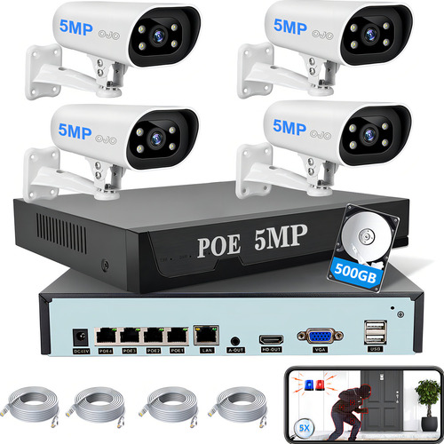 Ojo Poe 5mp Kit De Cámara De Videovigilancia Cctv