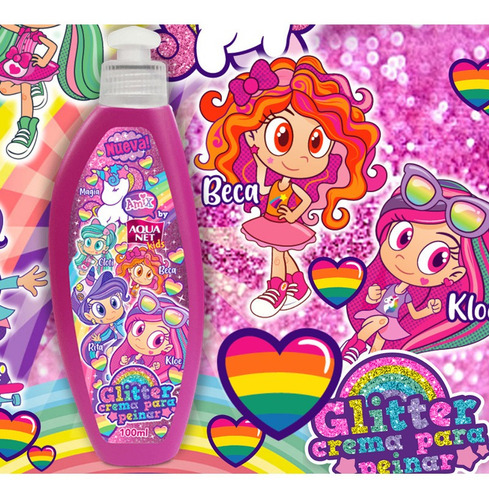 Crema para Peinar Aqua Net Kids con Glitter Amix 100ml
