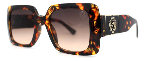 Óculos De Sol Femininos Com Emblema De Leão Mod, Óculos De S