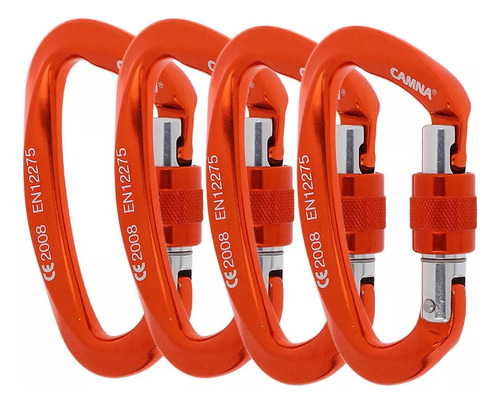 Mosqueton De Escalada 25kn Para Aparejos Cuerdas 4pcs