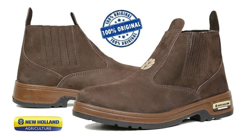 Imagem 5 de 9 de Botina New Holland Em Couro Nobuck Enh2201 Original Promoção