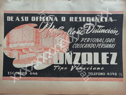 Cartel Retro Persianas Gonzalez 1947. /733