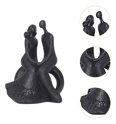 Amantes De La Estatua De Amantes De La Sentarse Negro