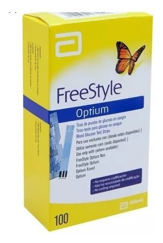 Freestyle Optium 100 Tiras De Glicemia