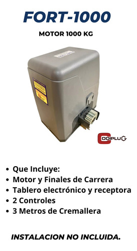 Motor Para Portón Eléctrico Fort 1000 Codiplug