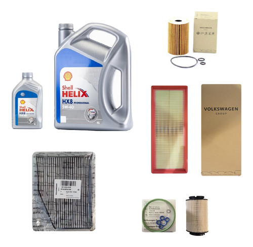 Kit 4 Filtros + Aceite Volkswagen Vento 2.0 Tdi Motor Clc