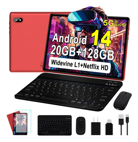 Tablet 10.1 Android 14 20gb+128gb Wifi 6 8 Núcleos Con Funda