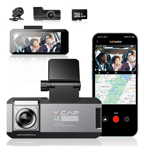 Vvcar R39 5k Dash Cam 3 Canales, Gps Wifi 5g Integrado, Con 