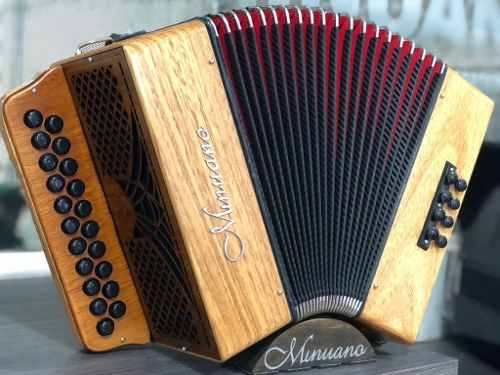 Acordeon 8 Baixos 21 Botões Minuano 8/21 ( Gaita De Botão ) Cor Natural