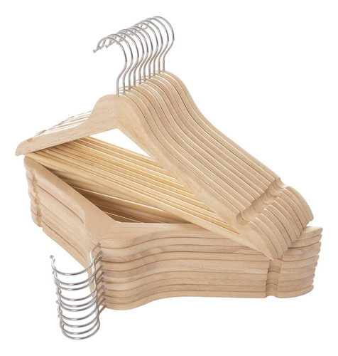 Perchas De Madera Elong Home Solid, 30 Unidades, Para Camisa