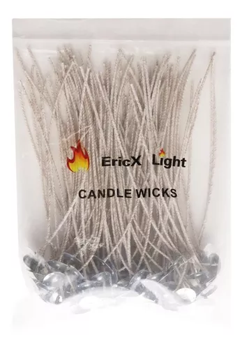 EricX Light 100 Piece 8 inch Soy Wax Candle Wick,Cotton & Paper Interwoven  core,Large,for Candle Making,Candle DIY