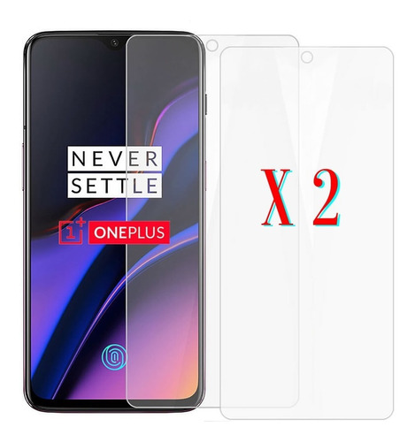 Oneplus 6t Y 7 - Dos 2 Vidrios Templado Hd Pantalla Completa