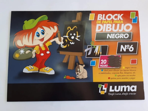  Block De Dibujo Negro Luma Tipo El Nene N°6 X 20 Hojas