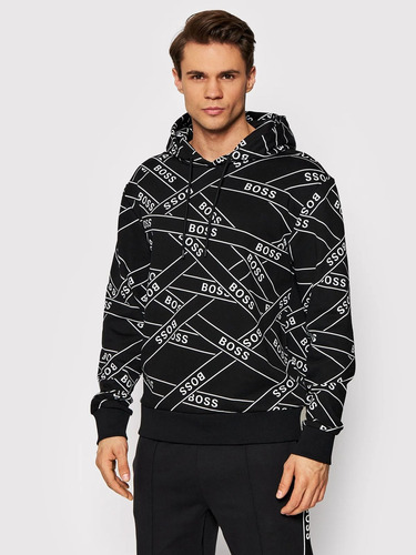 Sudadera Con Estampado Boss De Caballero Con Gorro