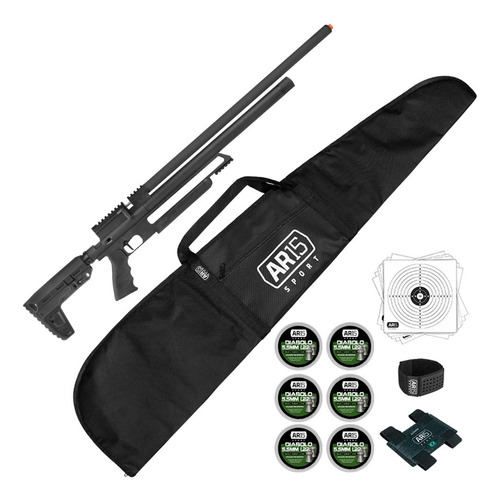 Espingarda Pressao 5.5 Pcp Quickshot Tatical + 6x Chumbinho