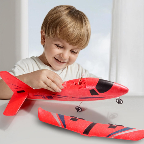 Avión Rc De 2 Canales Listo Con Hélices, 3 Baterías Rojas