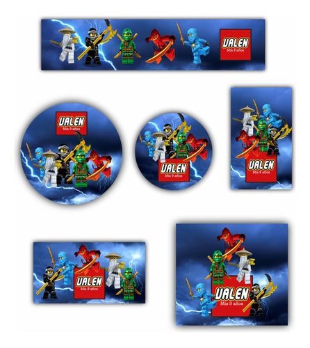 Stickers Etiquetas Candy Bar Ninjago Lego Troqueladis 144un.