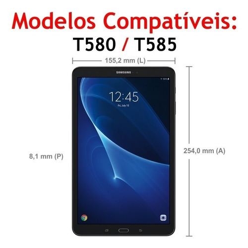 Imagem 8 de 8 de Capa Giratória + Película Tablet Galaxy Tab A 10.1 T580 T585