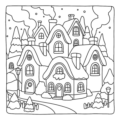 Winter Fun | Libro Anillado Colorear Pintar Fibra Cuaderno