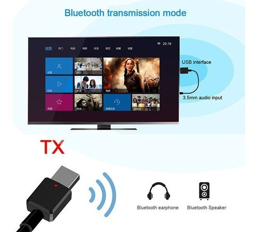 Imagen 10 de 10 de Transmisor Receptor Usb Bluetooth 5.0 Tv - Aux / Rx - Tx