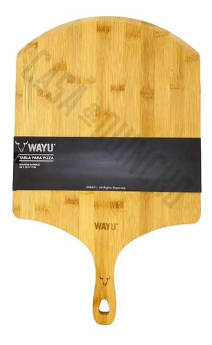 Tabla Para Pizza Wayu 46x28 Con Mango Bambu Premium Bbq