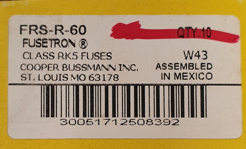 Imagen 6 de 6 de Frs-r-60 Bussmann Fusible 60a 600v
