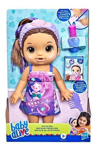 Muñeca Baby Alive Bebé Día De Spa Castaña