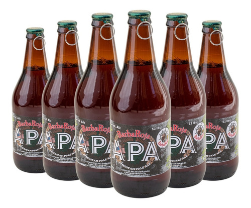 Imagen 1 de 10 de Cerveza Barba Roja Apa American Pale Ale 500ml. Pack X 6