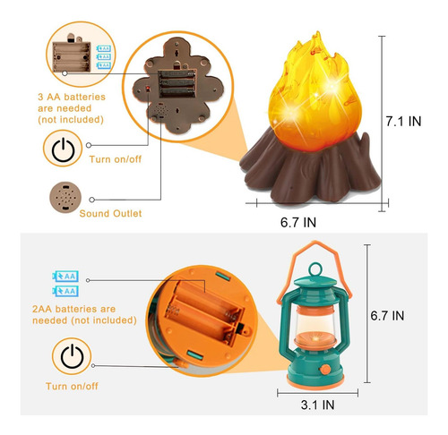 Jogo Mitcien Kids Camping Gear Com Tenda De Jogos, Fogo E