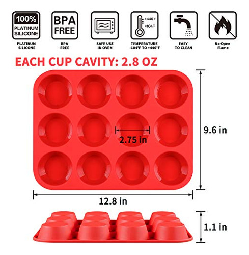 Molde Silicona 12 Cupcakes Caketime - Antiadherente Sin Bpa
