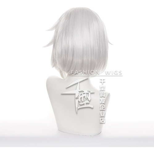 Genshin Impact Paimon Cosplay Peluca Corto Pelo Halloween