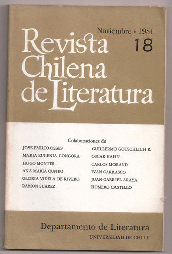 Revista Chilena De Literatura Nº 18