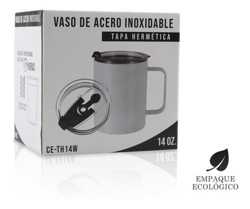 Imagen 8 de 10 de Termo 14oz De Acero Inoxidable Térmico Taza Para Café 414ml