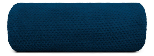 Cobertor Flannel Solteiro Appel 1,50x2,20m Toque Macio Cor Azul Classico - Solteiro