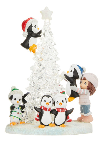 Figura De Mesa De Navidad Iluminada Con Pingüinos Led