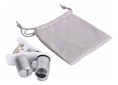 Lupa 60x Con Luces Led Lente Clip Univers Parateléfono Móvil