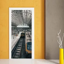 Comprar Vinilo Para Puerta Tren Transporte Paisaje Rieles Paisaje M4